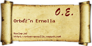 Orbán Ernella névjegykártya
